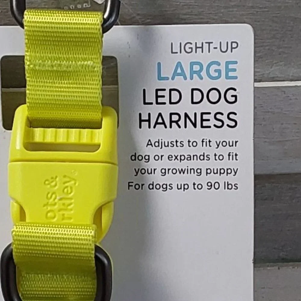 LED Rechargeable Dog Harness Vibrant Green | Boots & Barkley™ | Large